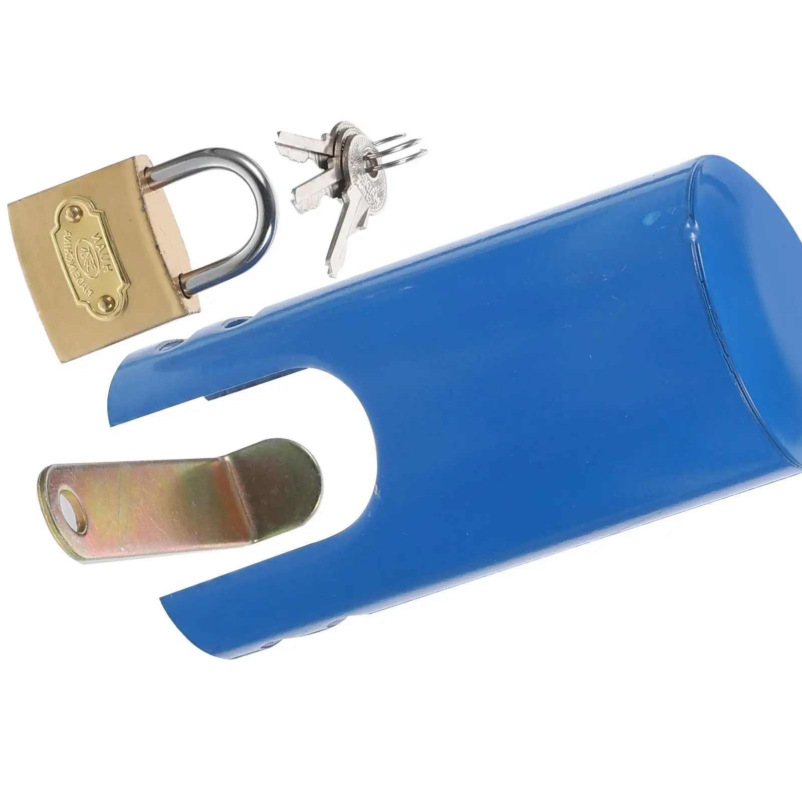 Hose Faucet Anti-theft Lock Outdoor Water Spigot Scalable Garden Bib Locks Blue outside