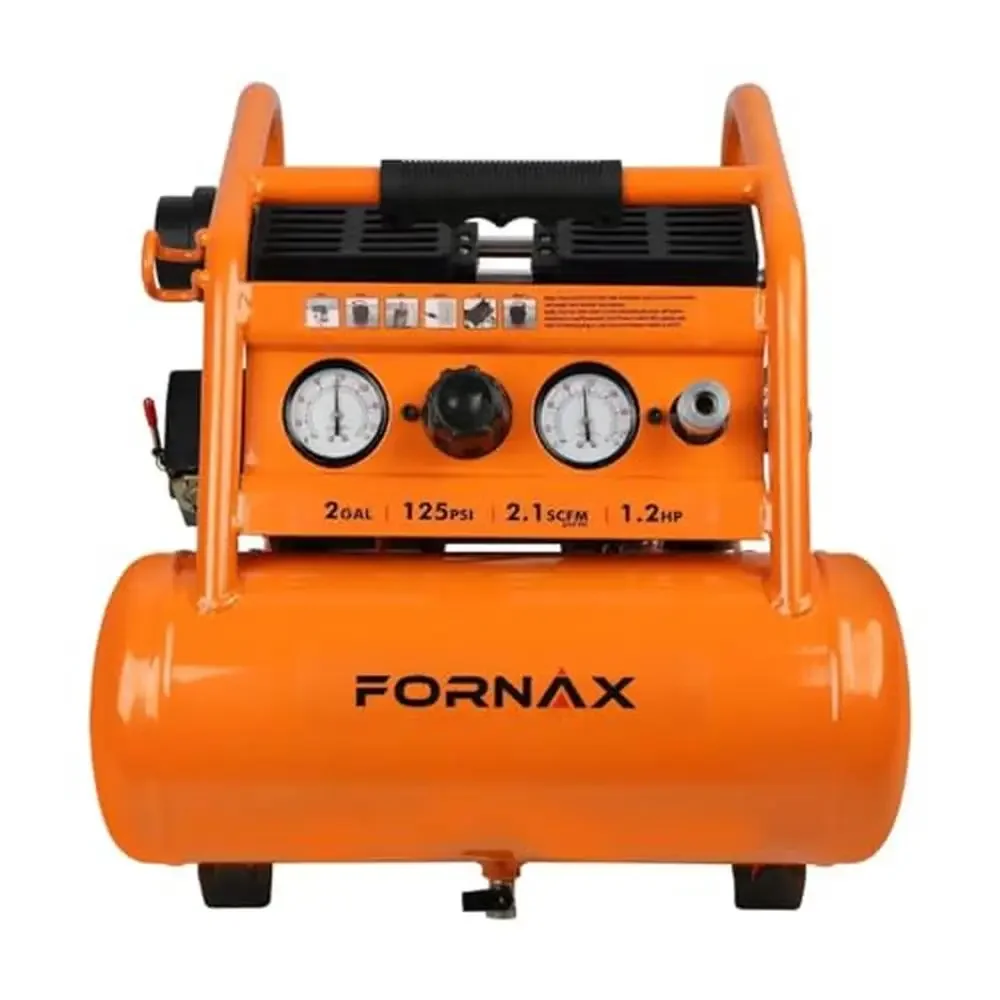 Portable 2 Gallon Oil Free Air Compressor 1.2 HP 2.1 SCFM@90 PSI Max Pressure 135 PSI Silent Operation Compact Lightweight Kit