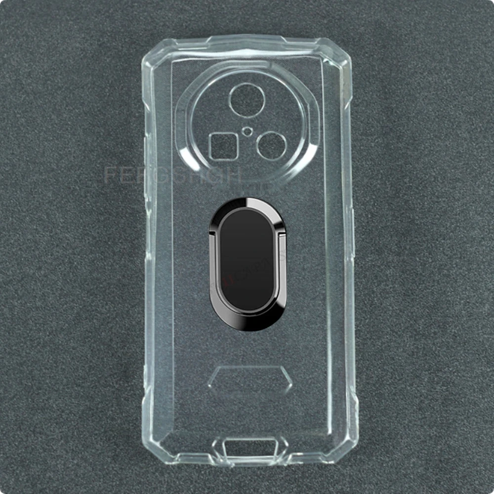 For Doogee Fire 7 6.6" 2025 Doogee Fire7 FIRE 7 FIRE7 Back Ring Holder Bracket Phone Case Smartphone TPU Soft Silicone Cover