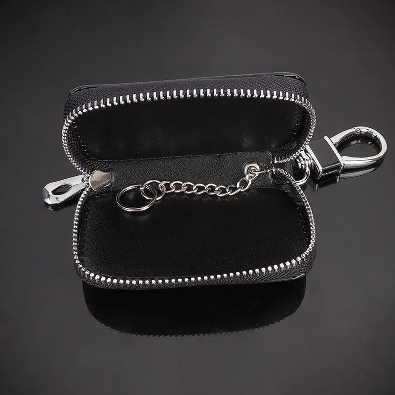 Classic Leather Car Key Fob Wallet Cover Keyring Zipper Pouch Protector Case For BMW F30 F20 F10 F18 F22 F01 X3 X4 F06 F02 M3 M5 - view 2