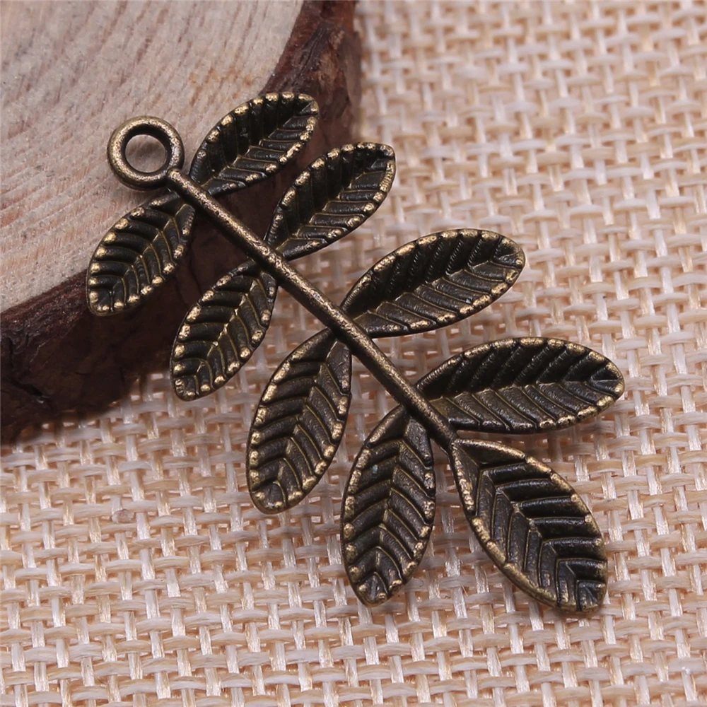 WYSIWYG 5pcs 38x22mm Antique Bronze Color Antique Silver Color Branches Charms For Jewelry Making DIY Jewelry Findings