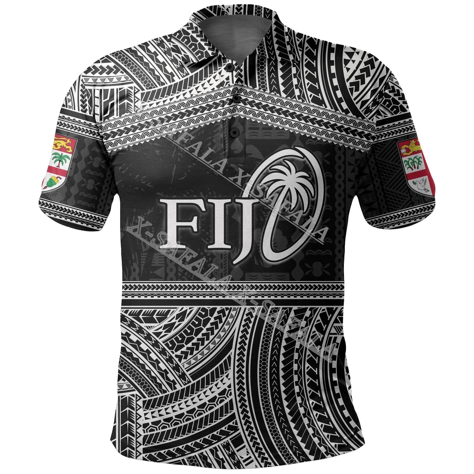 Fiji 2023 Rugby Style Polynesian Go Fijians 3D Print Men Polo Shirt Quality Breathable Smooth Short Sleeve Casual Tee Sports Top