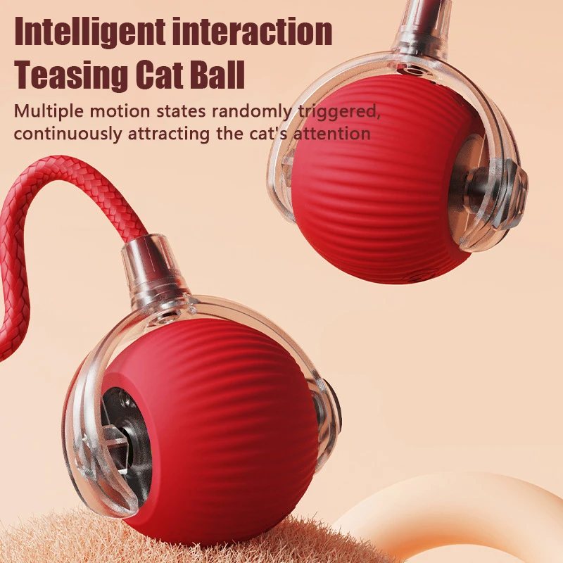 1PC Smart Cat Toys Automatic Rolling Ball Fake Tail Recharge