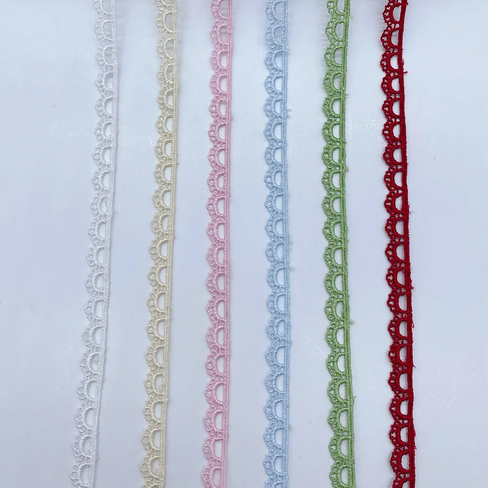 

15Yards 9mm Spot Colorful Apparel Sewing Fabric Trim Lace Ribbon Chain Tooth Lace Webbing Embroidery Garment Accessories