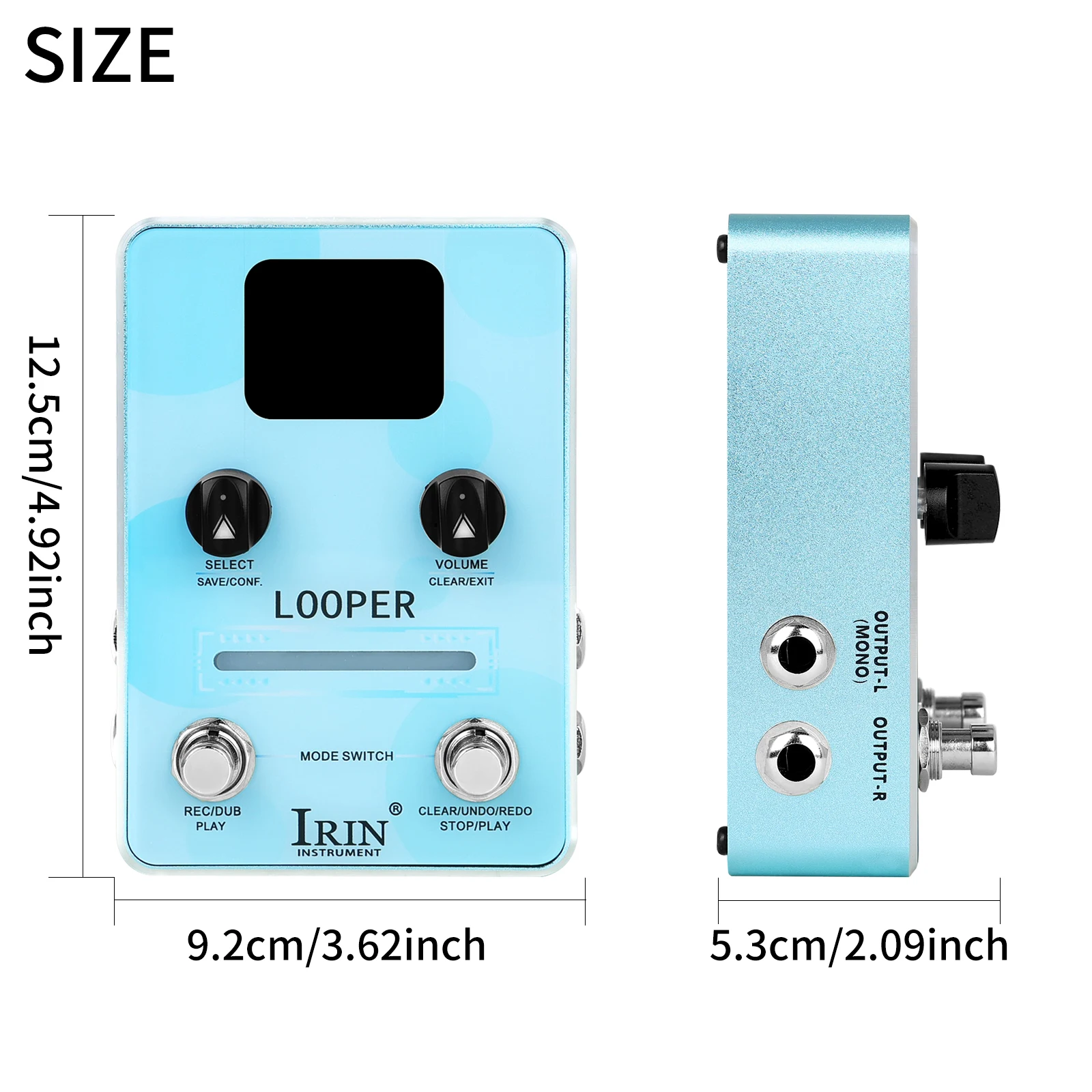 IRIN XS‑02 Loop Pedal Pro Looper Station Recording Dual Footswitch Real‑Time Led Audio Hub for Band Rehearsal Studio Recording