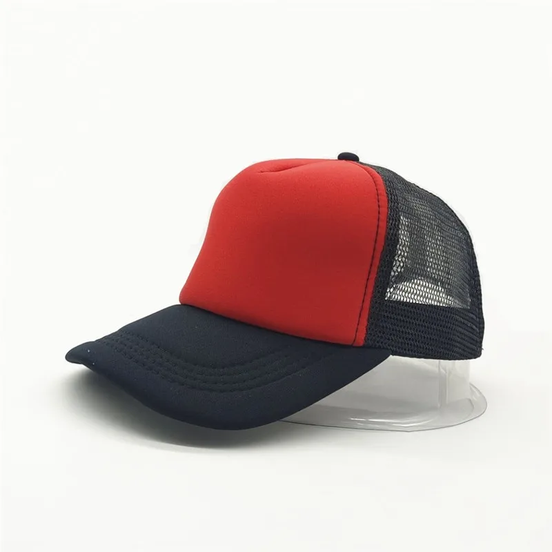 1-teilige Sommer-Trucker-Mütze mit individuellem Logo für Männer und Frauen, Netz-Polyester-Baseballkappe, bedrucktes Netz, Papa-Hüte, verstellbares Sonnenhut-Visier – Detail 32