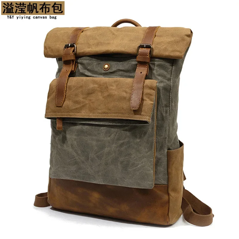 

Vintage Canvas Backpack Men Casual Daypacks School Boys Designe Waterproof Travel backpack Bag Male Bagpack mochila