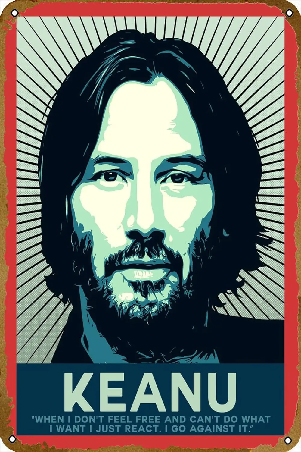 Keanu Reeves Movie Tin Sign Vintage Metal Sign for Men Women Plaque Wall Decor for Bar Pub Home Cafe 8x12 Inch