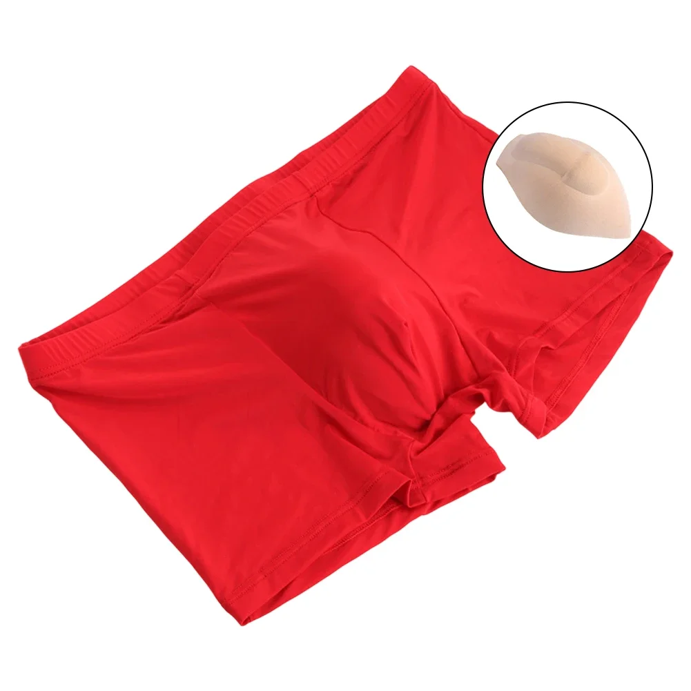 

Men Sexy Solid Color Underwear Flat Corner Bulge Pouch Trunks Cup Size Underpant Fashion Breathable G-string Soft Intimates