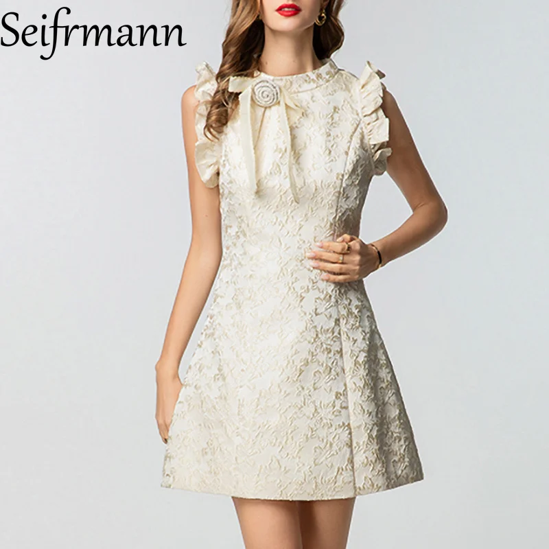 

Seifrmann Solid Butterfly sleeve Slim Mini Dress Summer For Women Elegant Appliques Long Dress Club Party Clothes