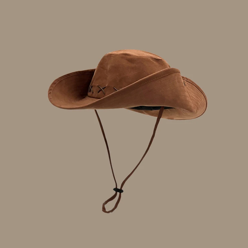 

Cowboy Hat Women Summer European American Style Retro Big Brim Sun hat Outdoor Fisherman Hat Sunshade