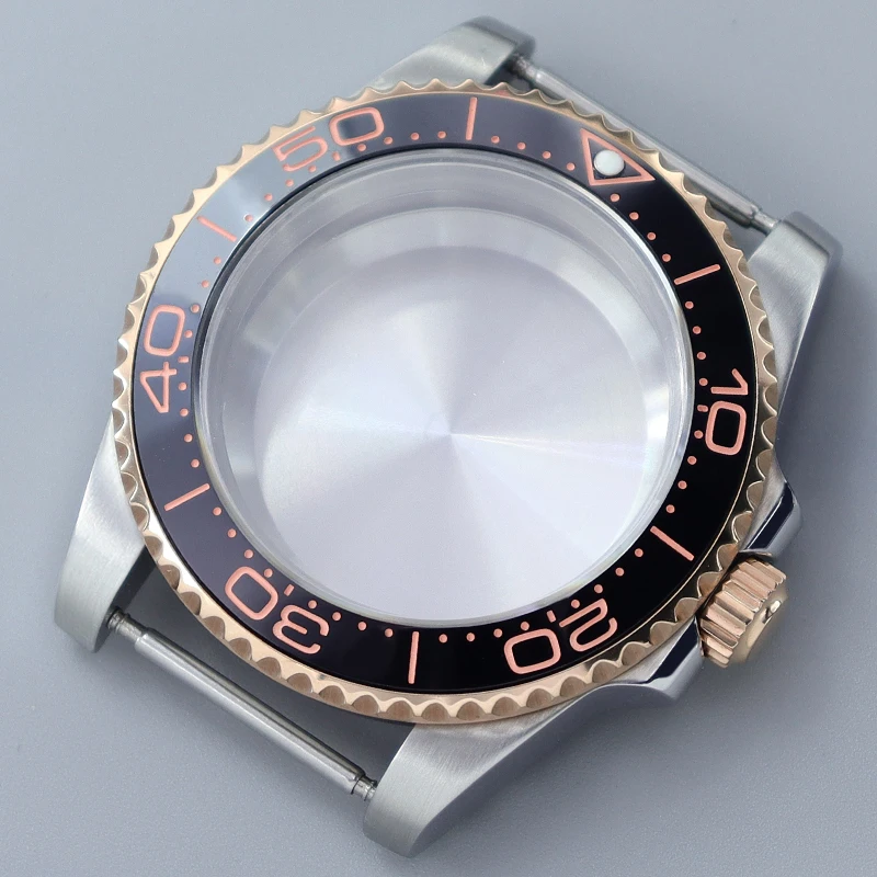 

Fenya 40mm Ms. Watch Case Sapphire Glass Silver Rose Gold MOD For GMT Seiko Nh35 Nh36 Nh34 Eta 2824 Miyota 8215 8205 28 5mm Dial