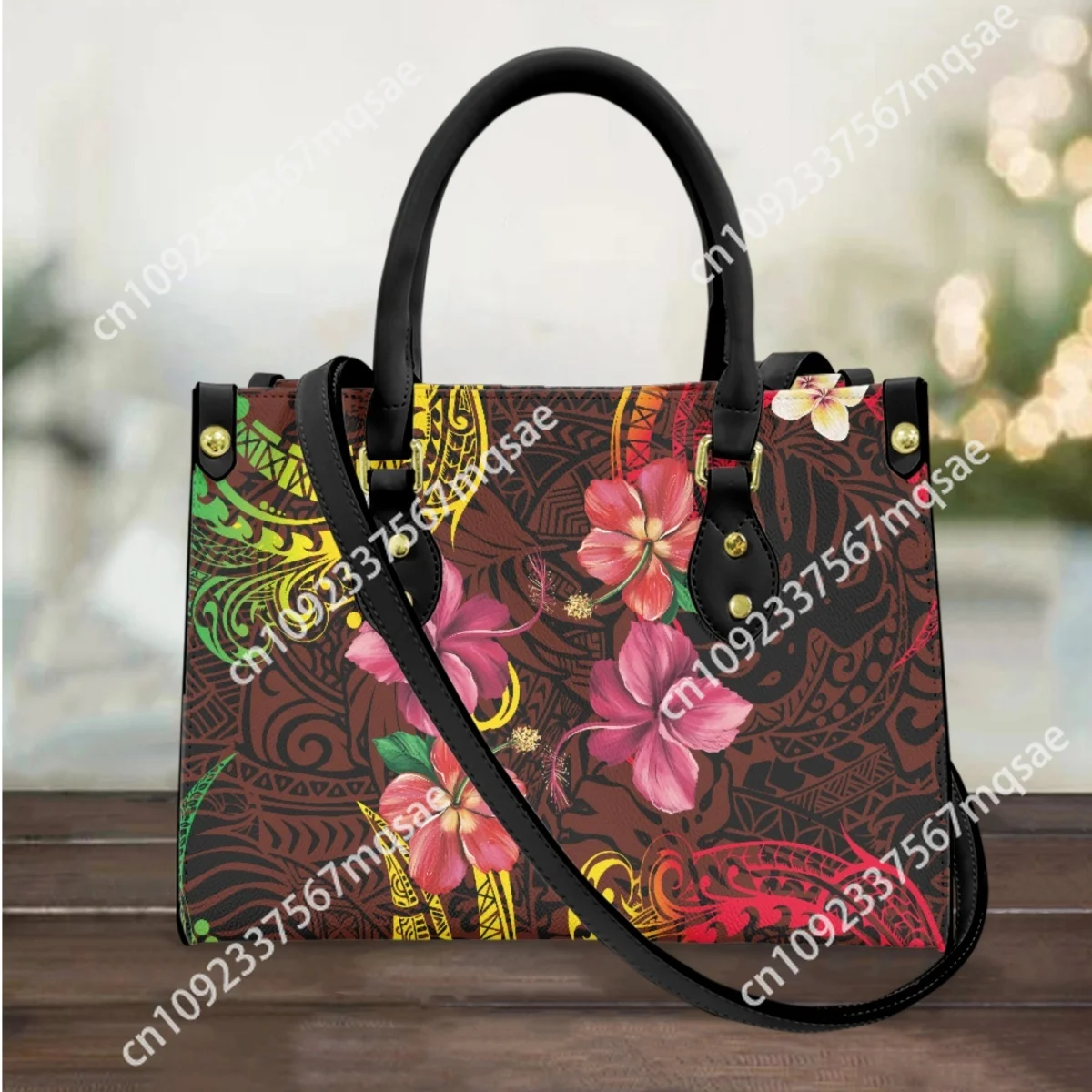 

Luxury Hawaiian Hibiscus Design Messenger Bag Classic Polynesian Trend Fashion Handbag Large Capacity High Quality Small Totes