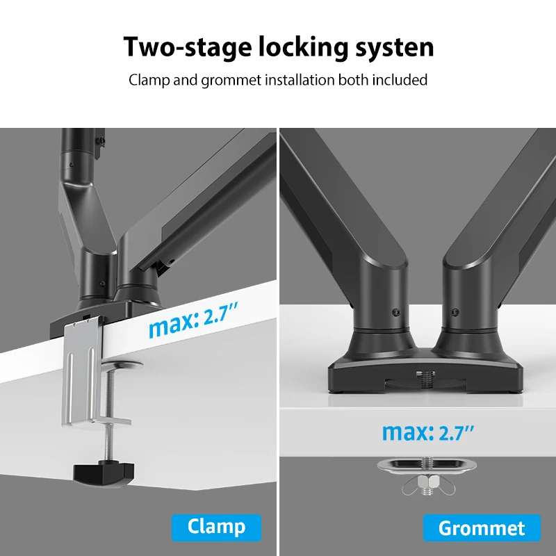 Bewiser Desktop Gas Spring Dual Monitor Holder Arm for 13\