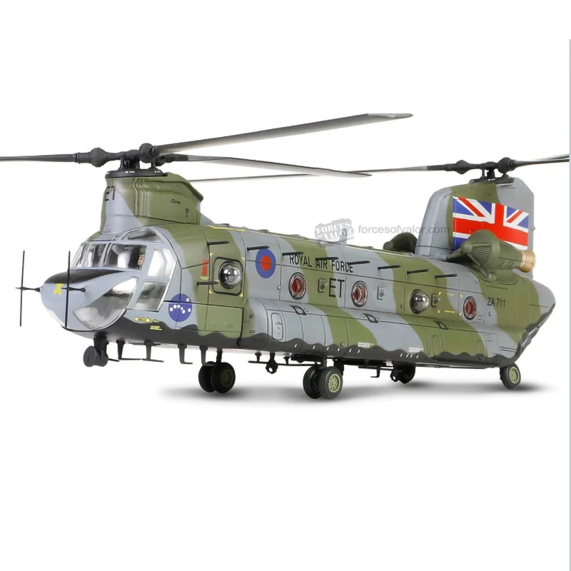 FOV 1:72 Scale British Boeing Chinook Twin Rotor Heavy Military Aircraft Model Diecast Alloy Ornament Souvenir Classics Toy Gift