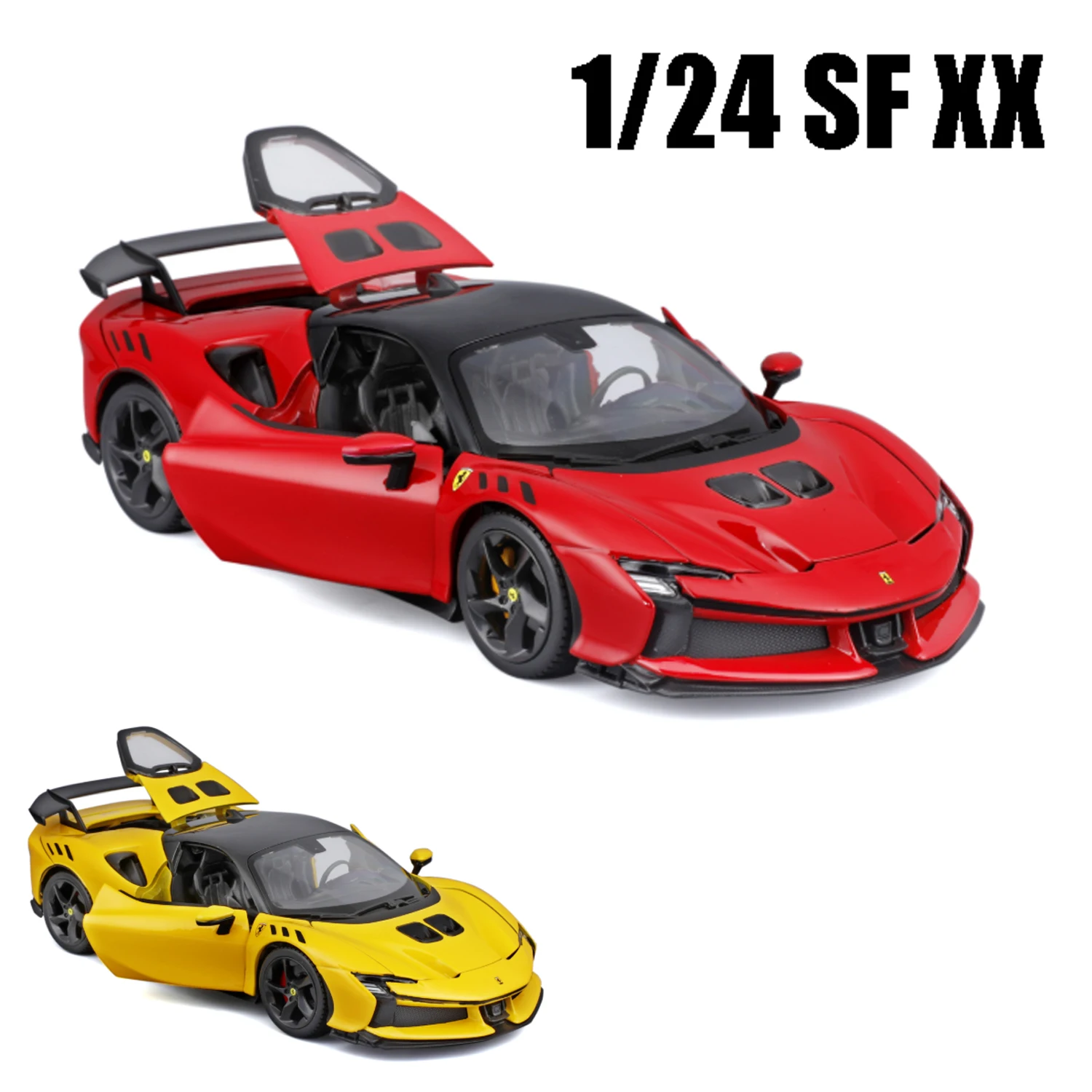 

В наличии литой под давлением bburago масштаб 1/24 ‌ Ferrari SF90 XX Stradale RDE/желтый OEM суперкар из сплава, модель автомобиля, игрушки для мальчиков, подарок
