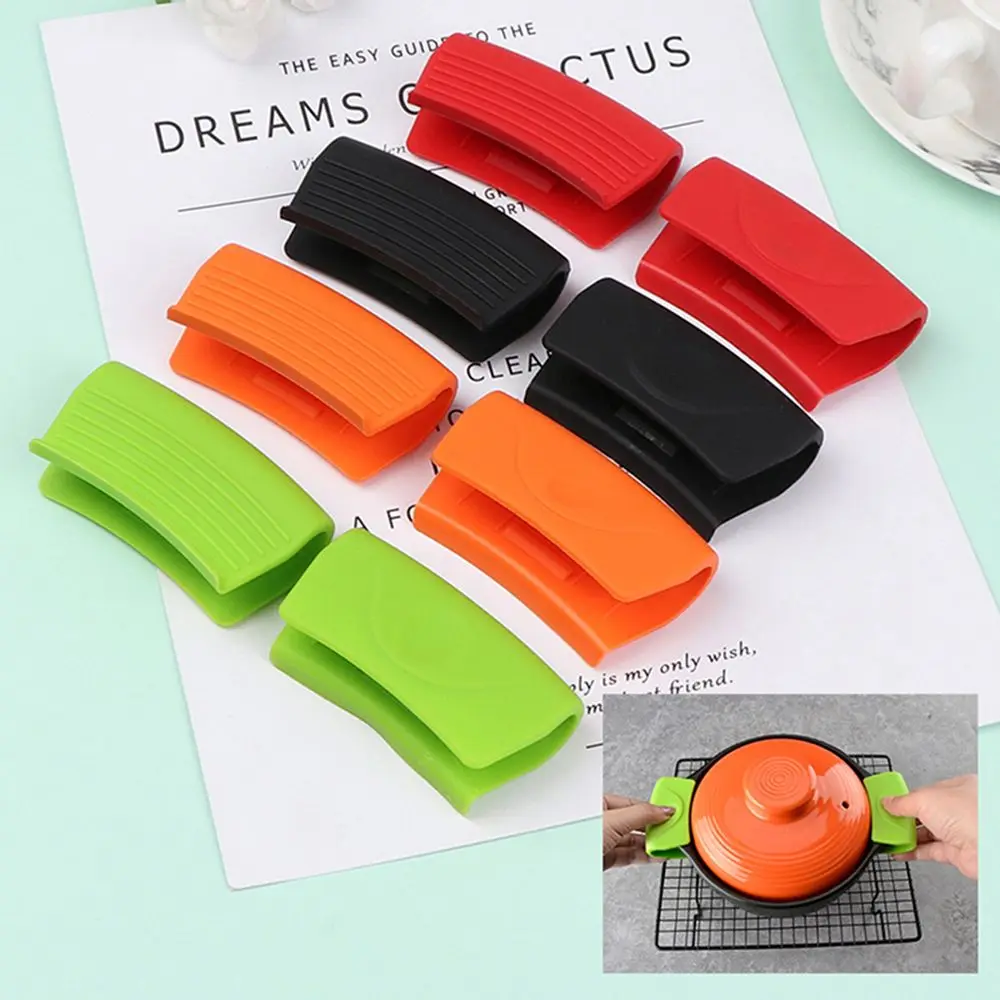 Tool Non-Slip For Frying Cast Iron Skillet Pan Insulation Clips Silicone Lid Pot Handle Cover Pot Handle Protectors