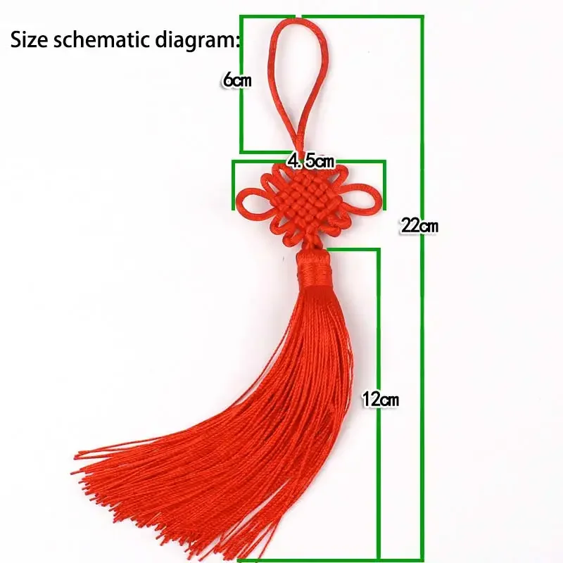 12 sztuk/partia chiński węzeł frędzle jedwabne frędzle grzywka kwiat frędzle biżuteria odzież dekoracyjna torba na klucze do samochodu wisiorek DIY