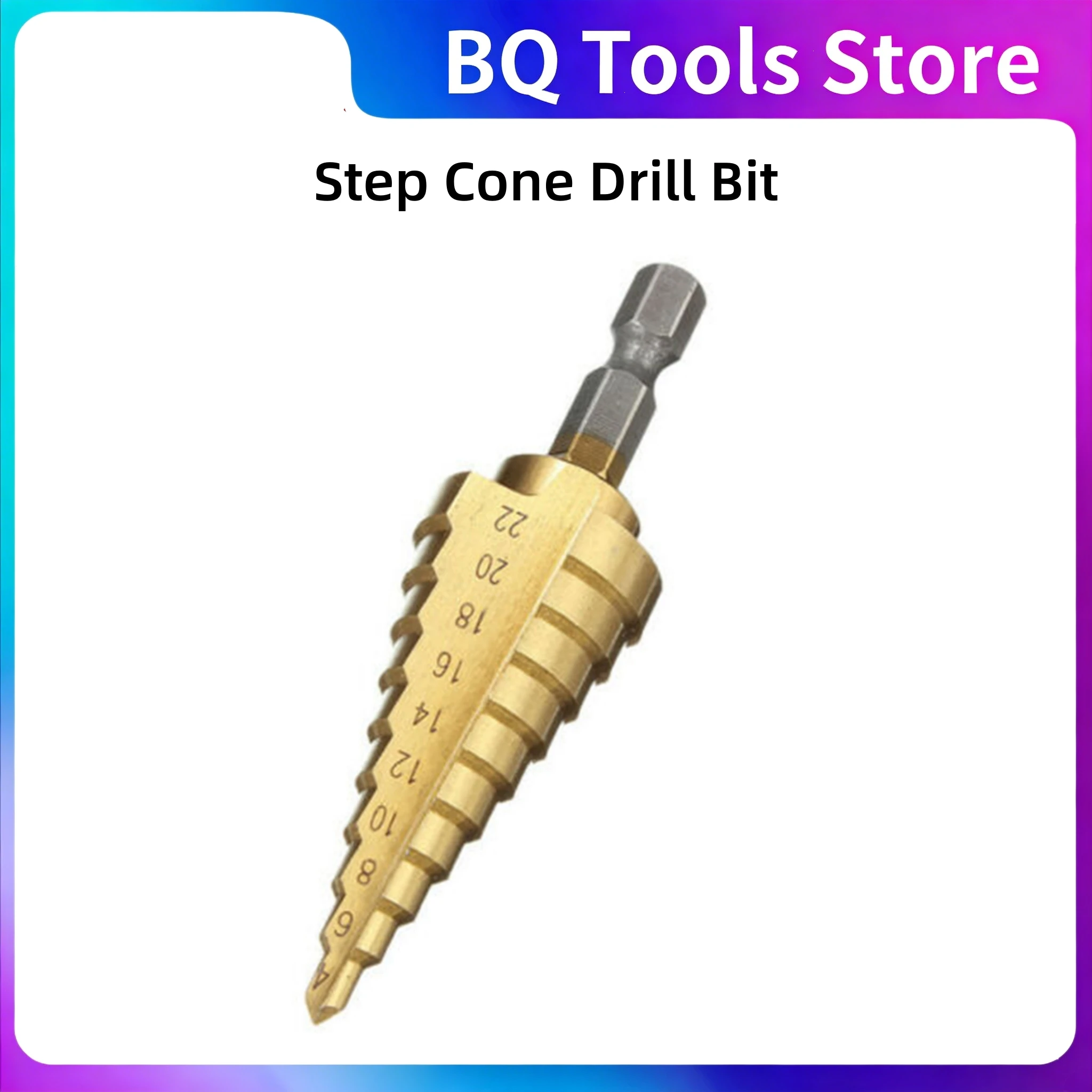 broca-escalonada-de-aco-rapido-hss-4-22mm-com-haste-hexagonal-e-revestimento-de-titanio-para-perfuracao-de-furos
