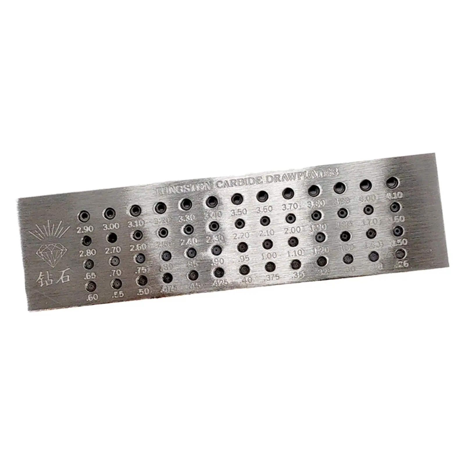 Portable Wire Drawplate Jewelry Making 0.26 - 4.1mm Tool 52 Holes Tungsten