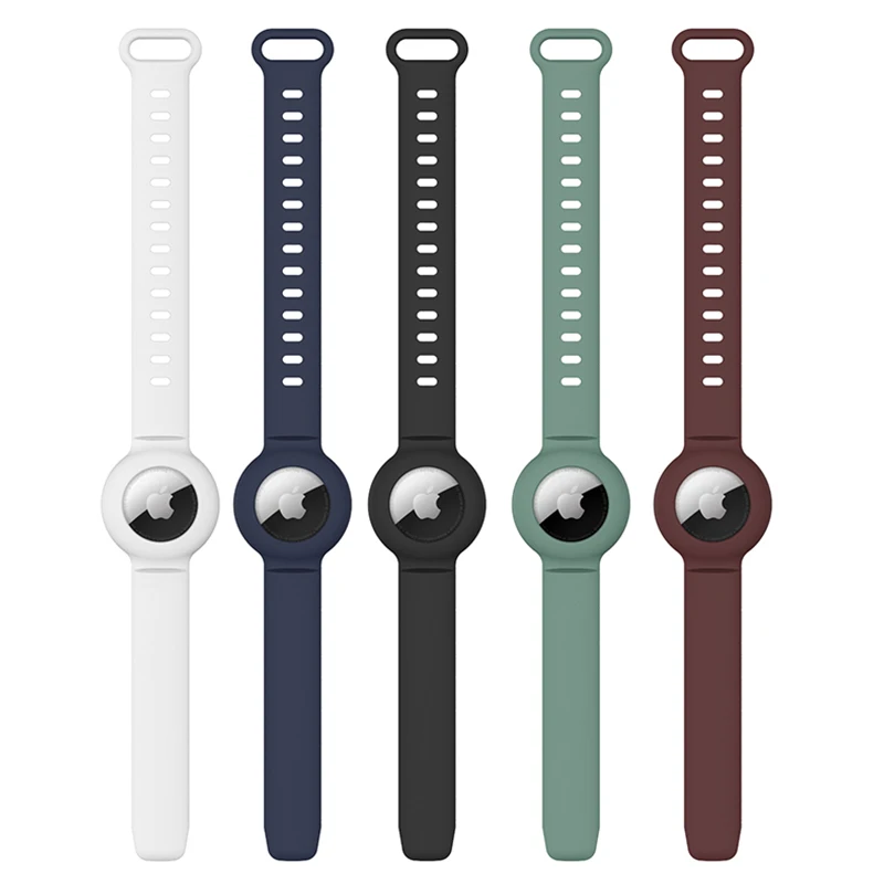 Cover for Apple AirTag Soft Silicone Strap Air Tag Anti-lost Bracelet Protective Case Shell children Tracker Locator Watch Band