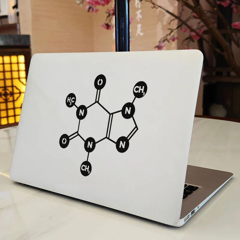 Caffeine Molecule Creative Vinyl Decal Laptop Sticker for Macbook 13 14 Pro Air Retina 15 Inch Mac Skin Acer Asus Notebook Decor