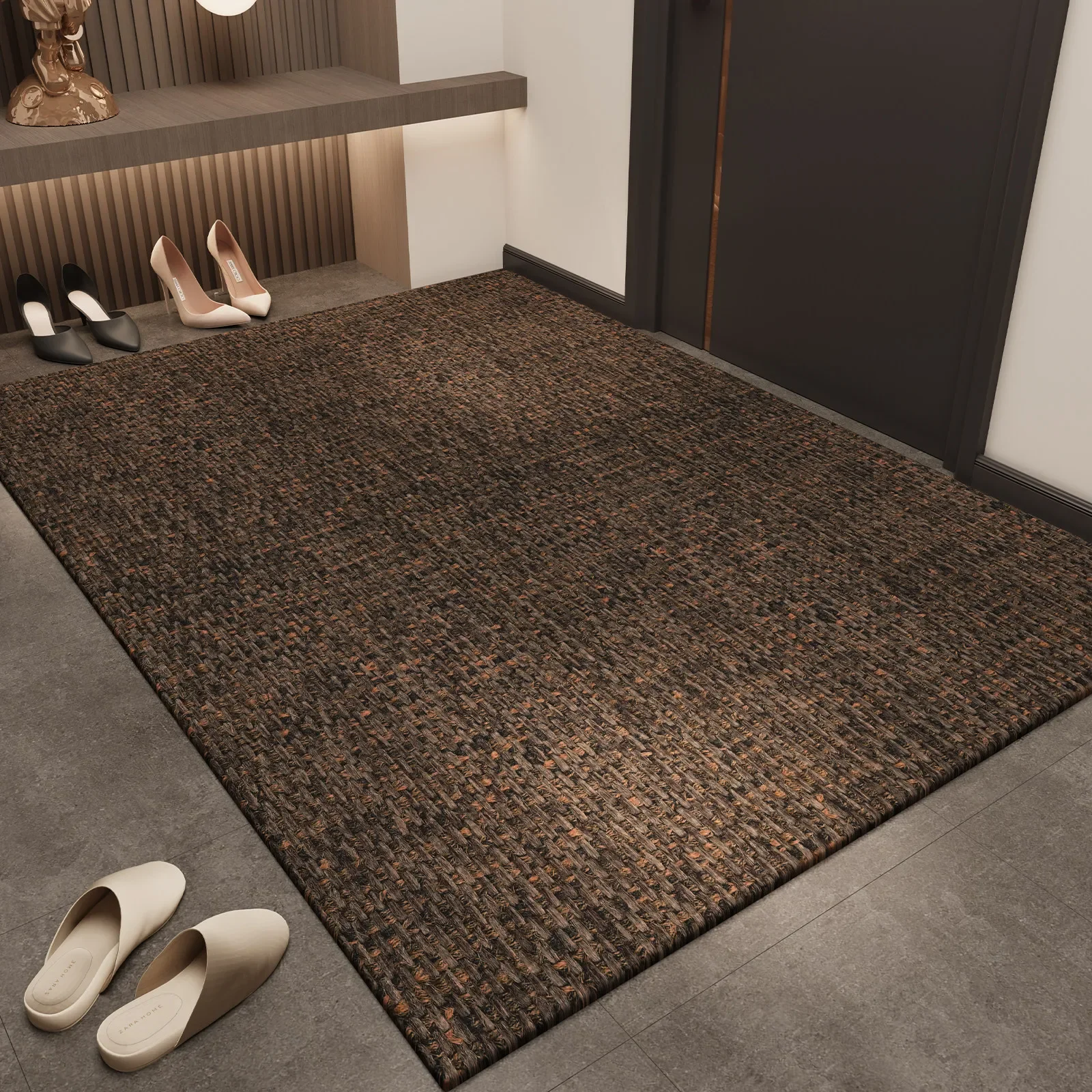 High End Home Entryway Loop Pile Door Mat Non Slip Dirt Resistant Luxury Floor Pad For Living Room Bedroom Entrance Carpet