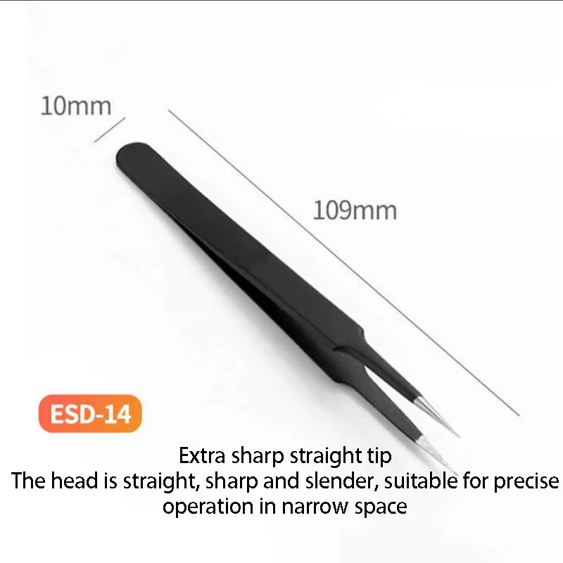 Tweezers Stainless Steel Thickened And Hardened Diy Hand Clip Pointed Elbow Mobile Phone Repair Nail And Eyelash Tweezers