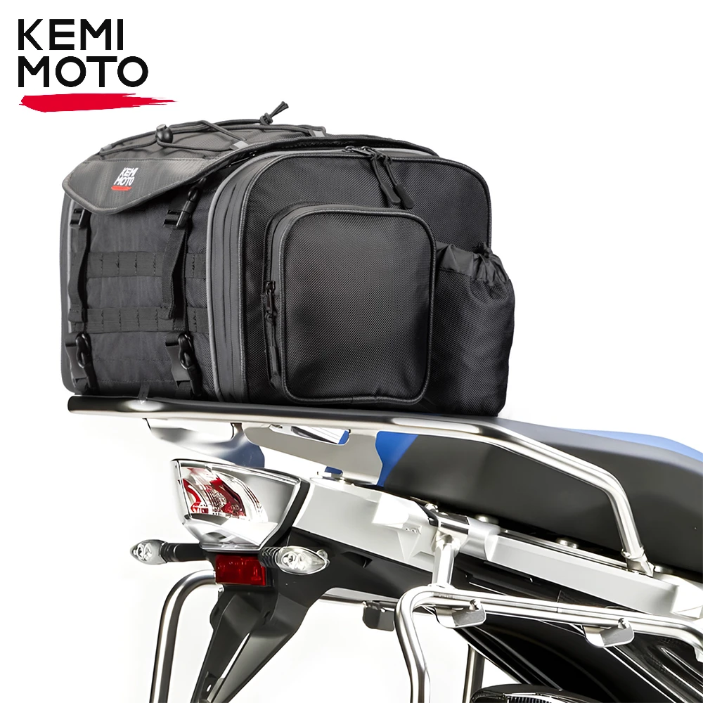 Motorcycle Tail Bag Expandable Travel Luggage Helmet Bag with Waterproof Rain Cover for BMW R1250GS R1200GS R 1200 LC ADV Trunk