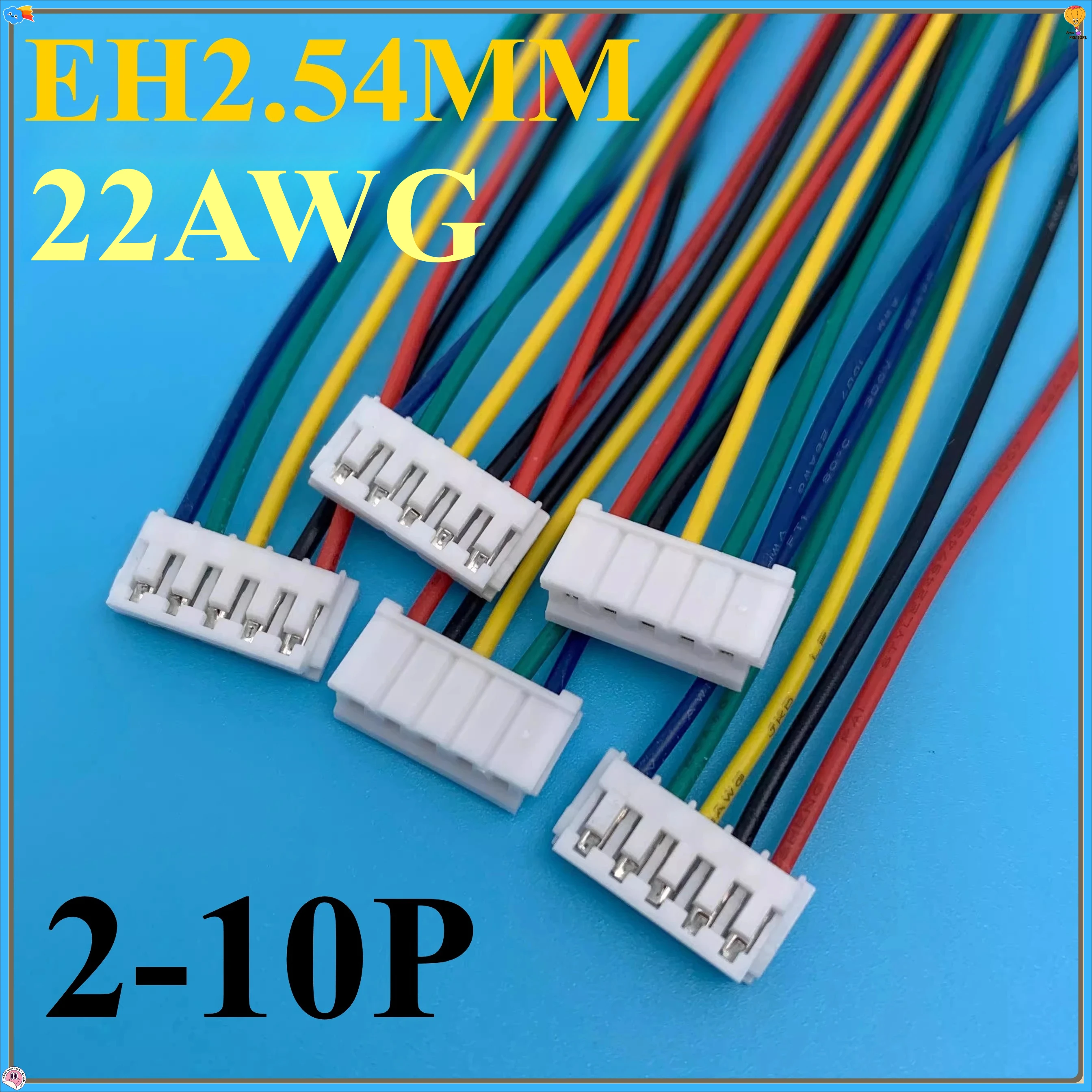 

10pcs EH 2.54mm Pitch 2/3/4/5/6/7/12 Pin Female Plug Connector Wire 10/20/30cm Single/Double Head Same / Reverse Direction 22AWG