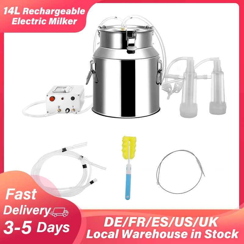 

14L Electric Goats Milking Machine Rechargeable Electric Vacuum Pulsation Suction Pump Milker Machine for Sheep Farms