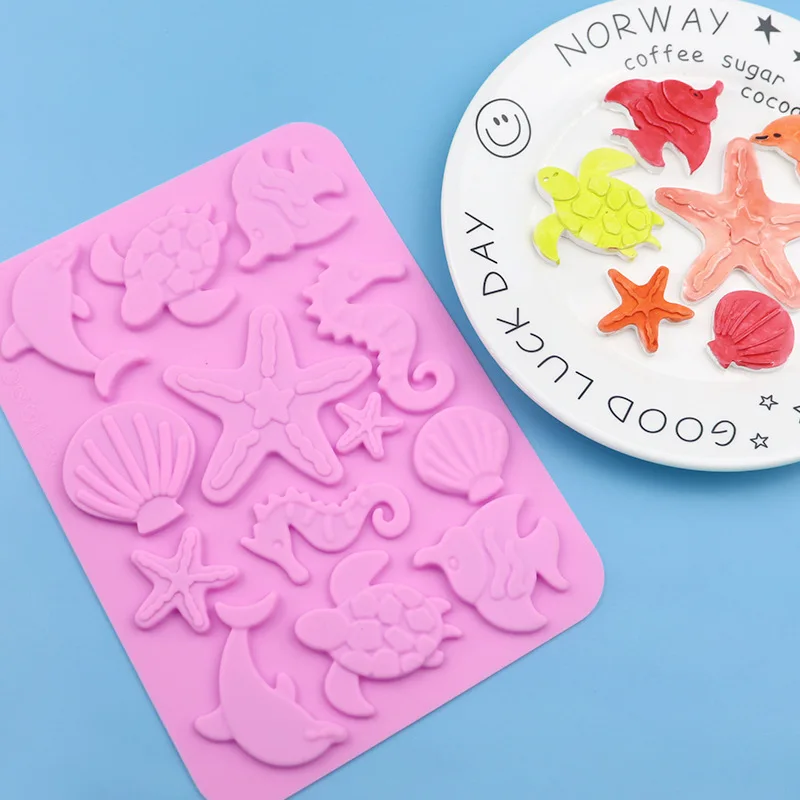 13 Marine Life DIY Silicone Chocolate Mold, Cake Decoration Mould XG1147