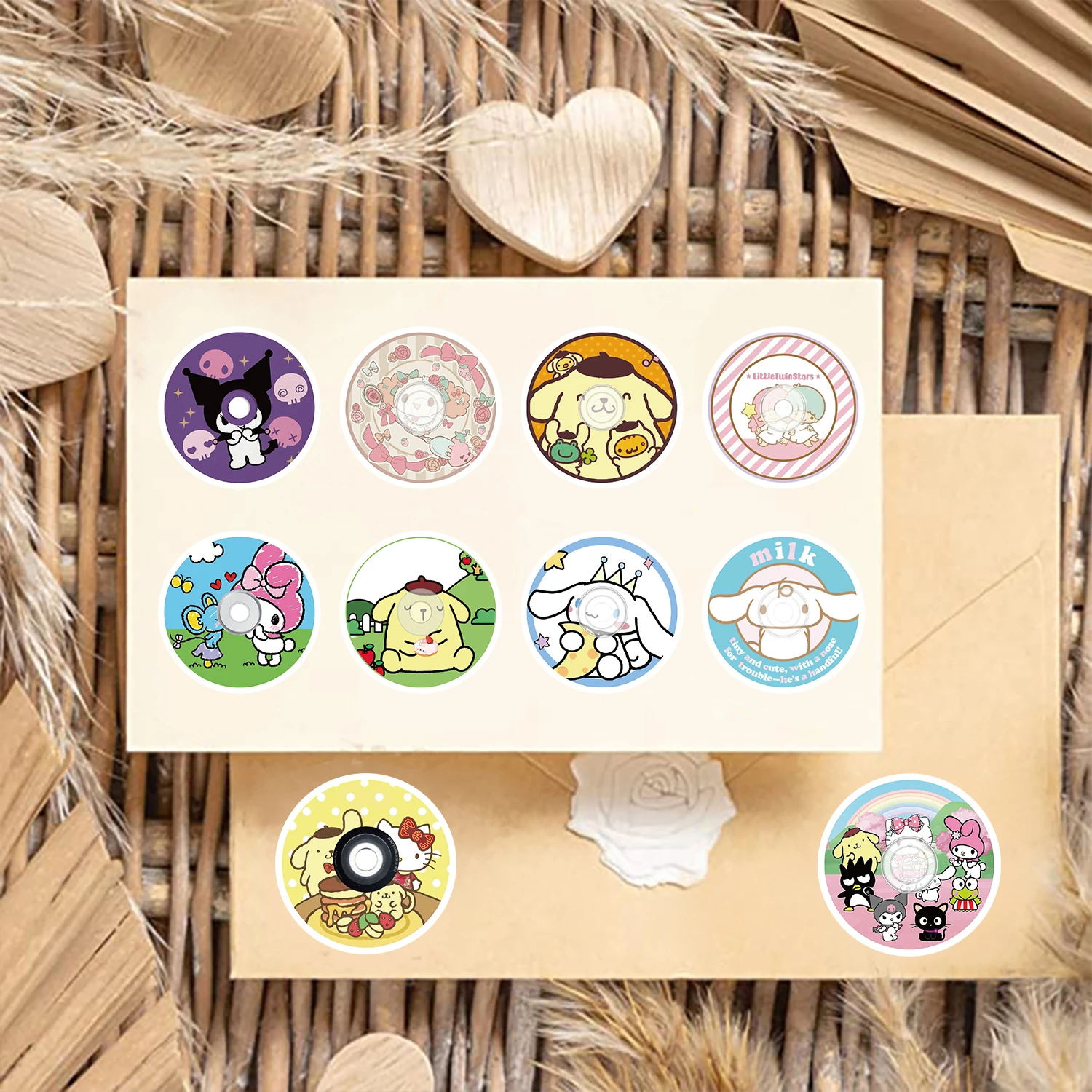 50pcs Cute Funny Cats Meme Record CD Music Stickers Aesthetic DIY Bike Phone Notebook Waterproof Kawaii Sticker