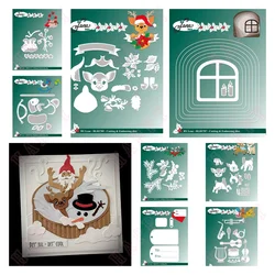 2024 New Christmas Greens Metal Cutting Dies Stencil for Winter Frame DIY Cut Die Scrapbooking Album Embossing Paper Card Mold
