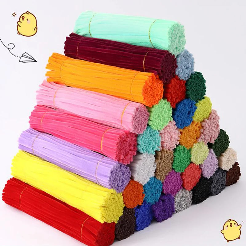 100/50pcs Chenille Stems Stick Cleaning Crafts Kids Educational Toys Handmade Colorful Chenille Stems Pipes Crafting Supplies