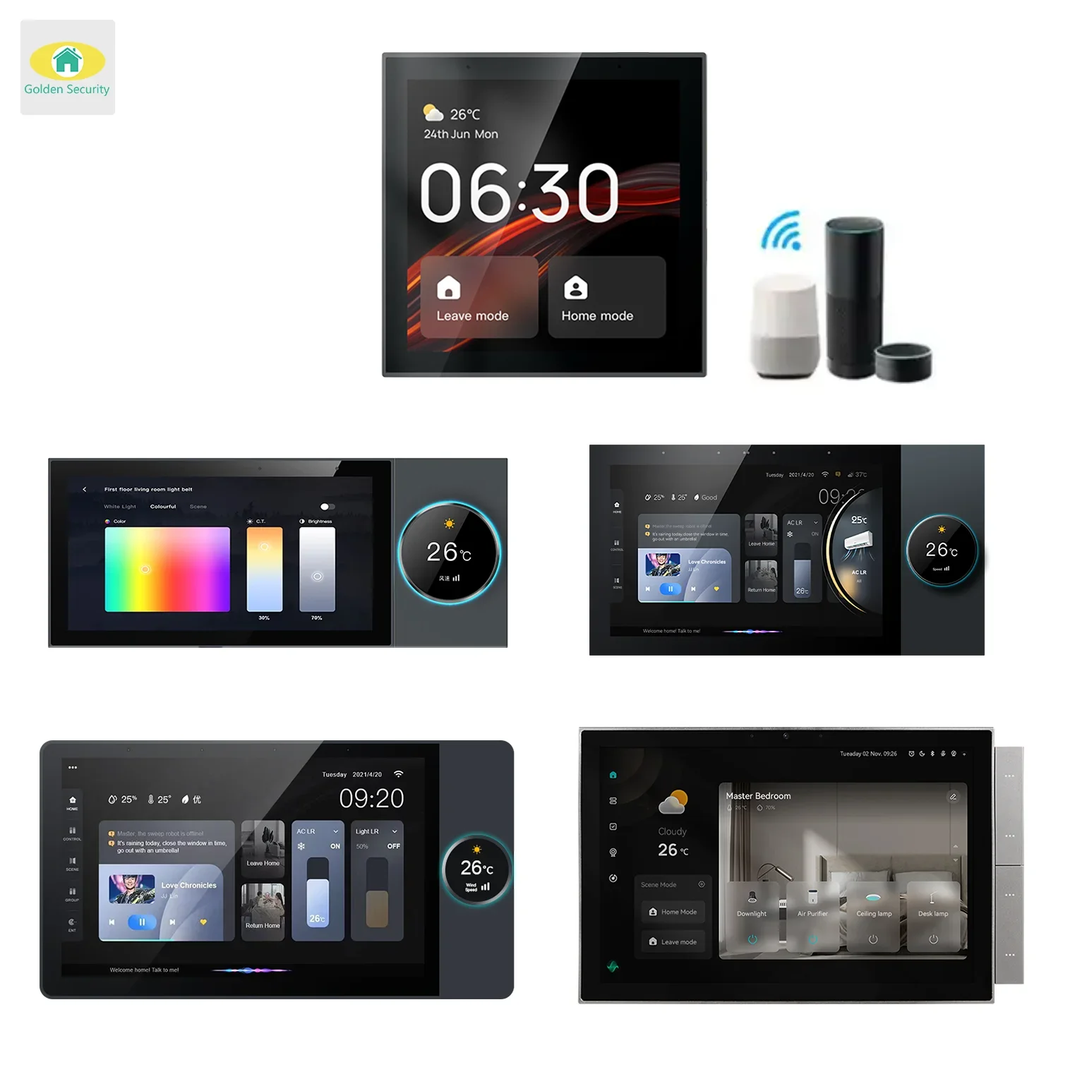 2024 Zigbee 6 Inch IPS Touch Android Smart Control Panel Home Automation Center Unit With Tuya Smart Life App