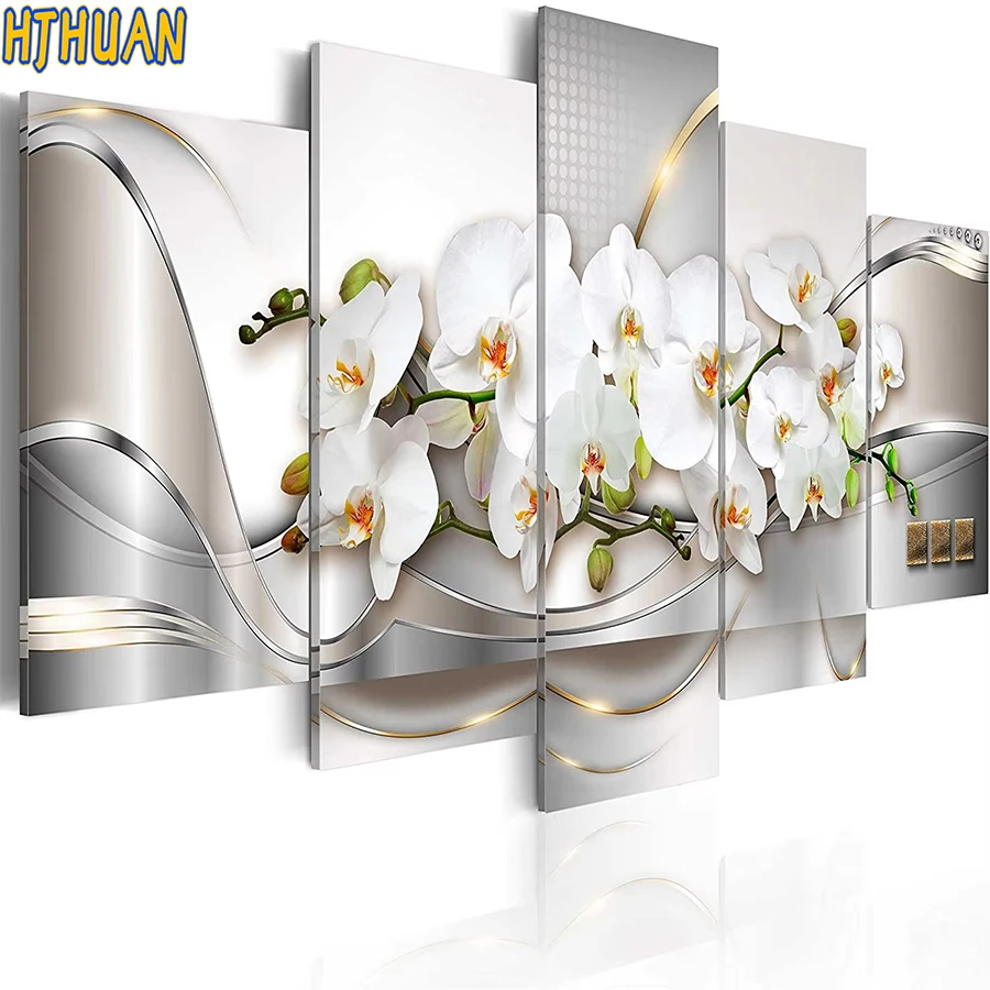 

5pcs Full diamond painting flower Diamond embroidery Cross stitch handmade diamond embroidery mosaic art home decoration picture