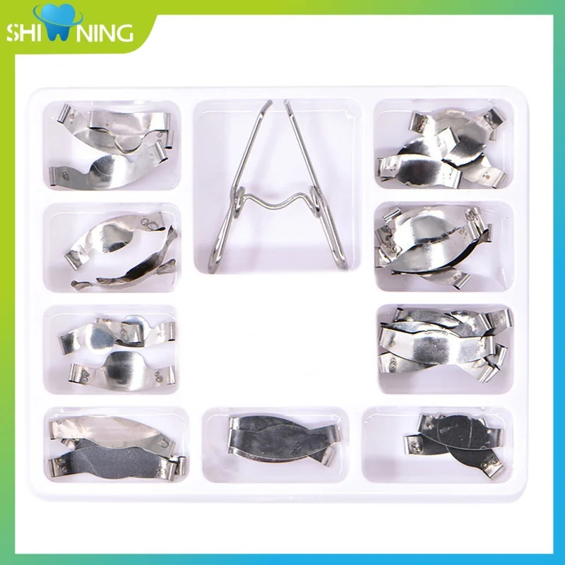 

Dental Spring Clip Saddle-shaped 1.330 Sectional Matrix System Band Saddle Contoured Metal Matrices