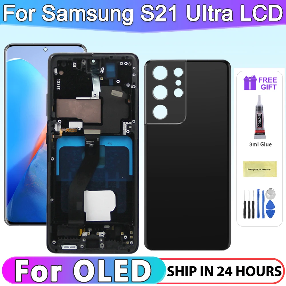 Pantalla táctil LCD de 6,8 pulgadas para Samsung S21 Ultra 5G G998 G998U, digitalizador para Samsung S21Ultra G998B