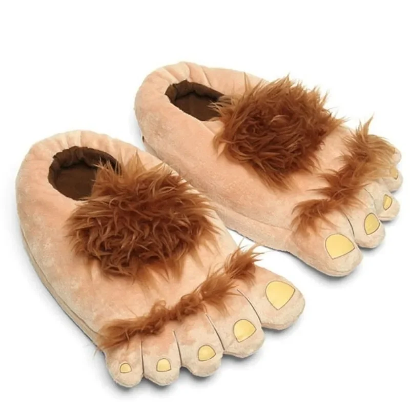 New creative cartoon monster feet plush cotton slippers female winter couple warm cotton shoes personalized indoor home shoes