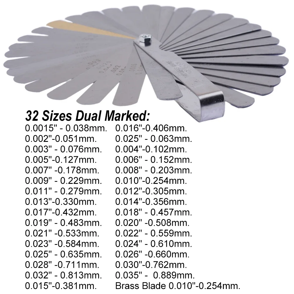 Feeler Gauge Set 32 Fret Guitar Neck Relief String Height Luthier Tool Guage For Guitar Setup Nut Slot Making Tools Instruments