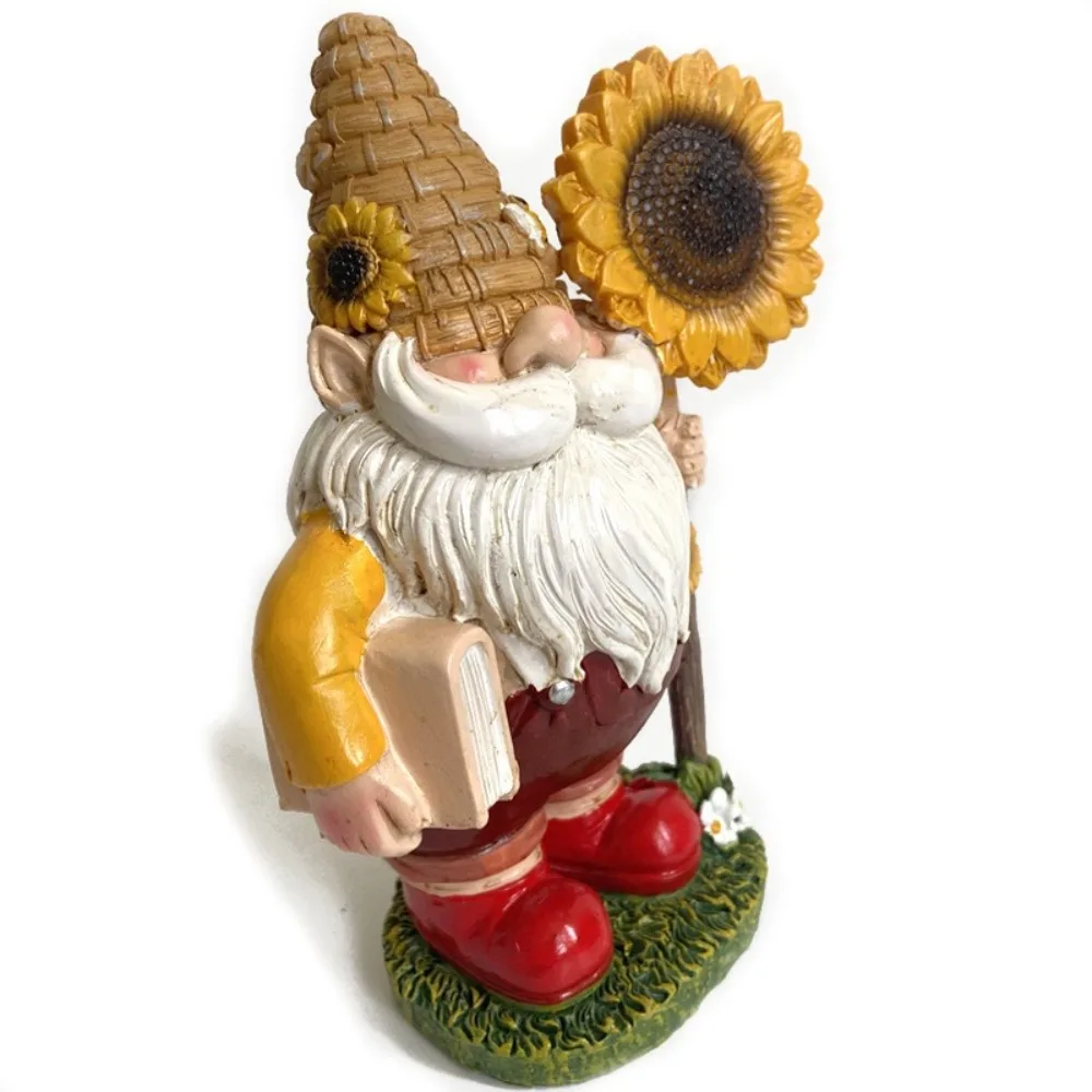 Funny Resin Garden Gnome Statue Cartoon Naughty Dwarfs Figurines Small Sculptures Creative Decoration for Lawn Garden