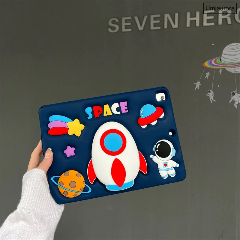 Tablet Case For IPad 9.7 2018 Air 1 2 3 4 5 Mini 6 7th 8th 9th 10.2 10th Gen 10.9 Pro 11 inch Kids Cartoon Silicone Stand Cover