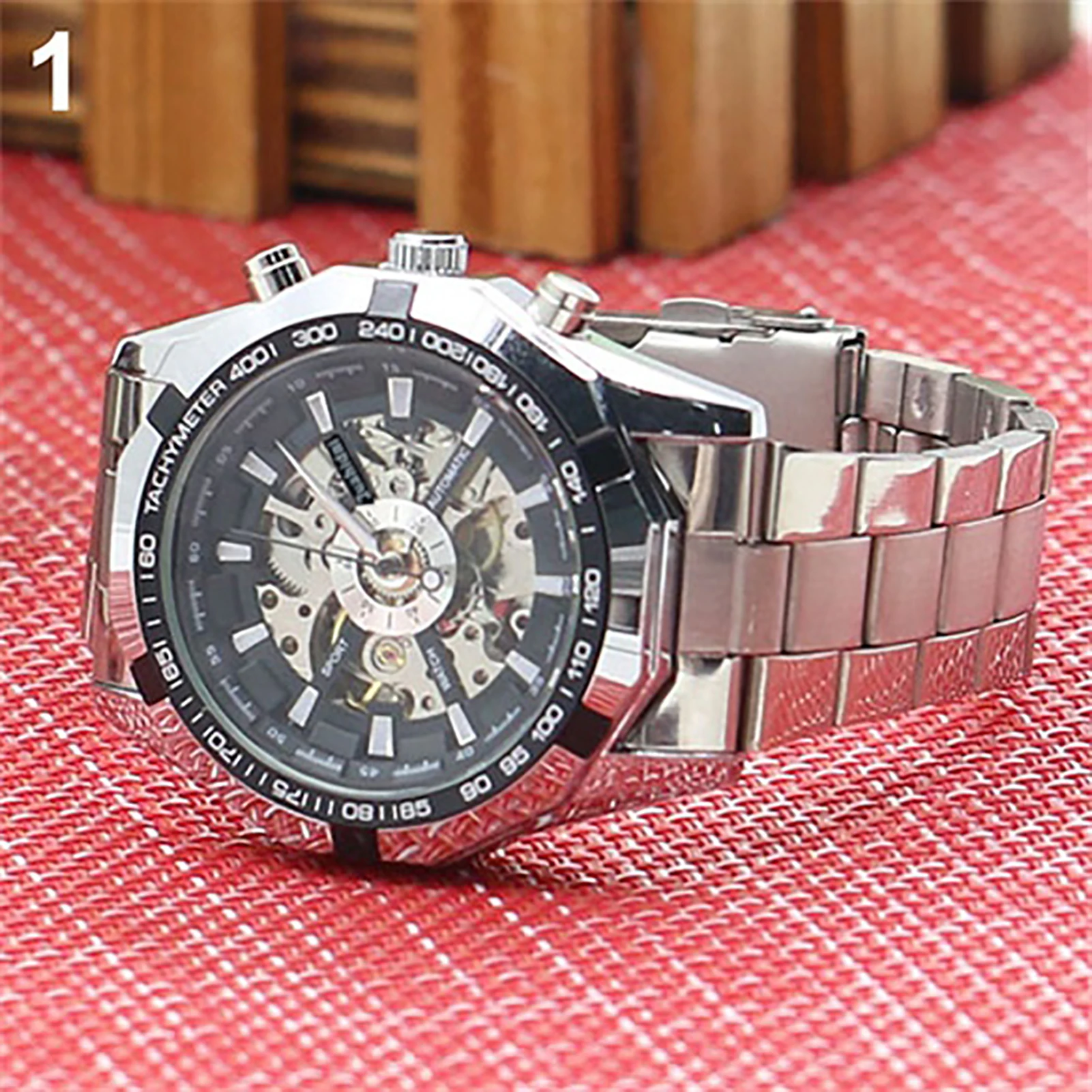 HOT SALES!!! Men\'s Watch Mechanical Watch Steels Hollow Skeleton Dial Wristwatches Wholesale Dropshipping New Arriv