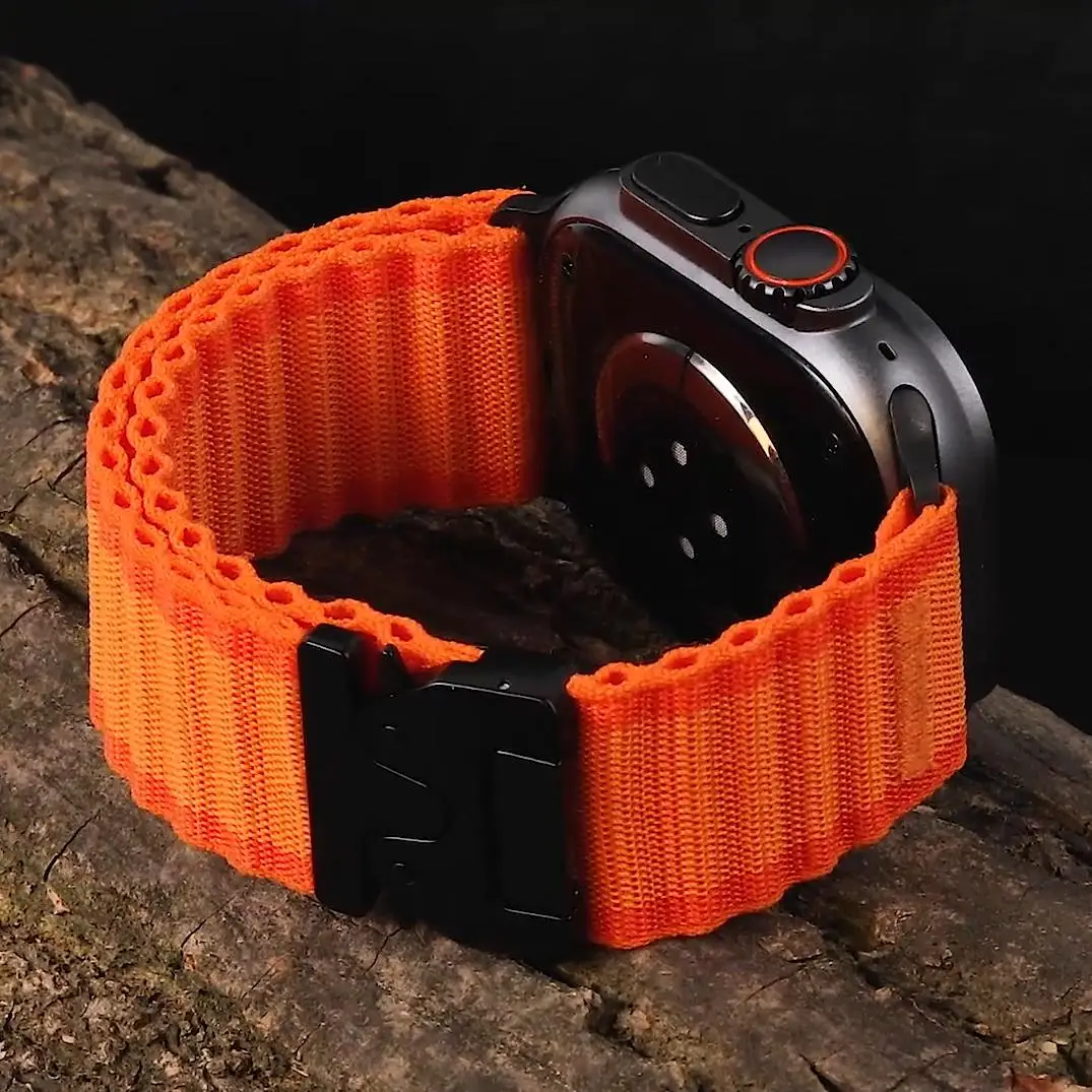 Riemen für Apple Watch Ultra 2 Band 49 mm 46 mm 44 mm 40 mm 45 mm 41 mm 42 mm 38 mm Nylon-Fallschirmarmband IWatch Serie 10 9 8 7 3 SE