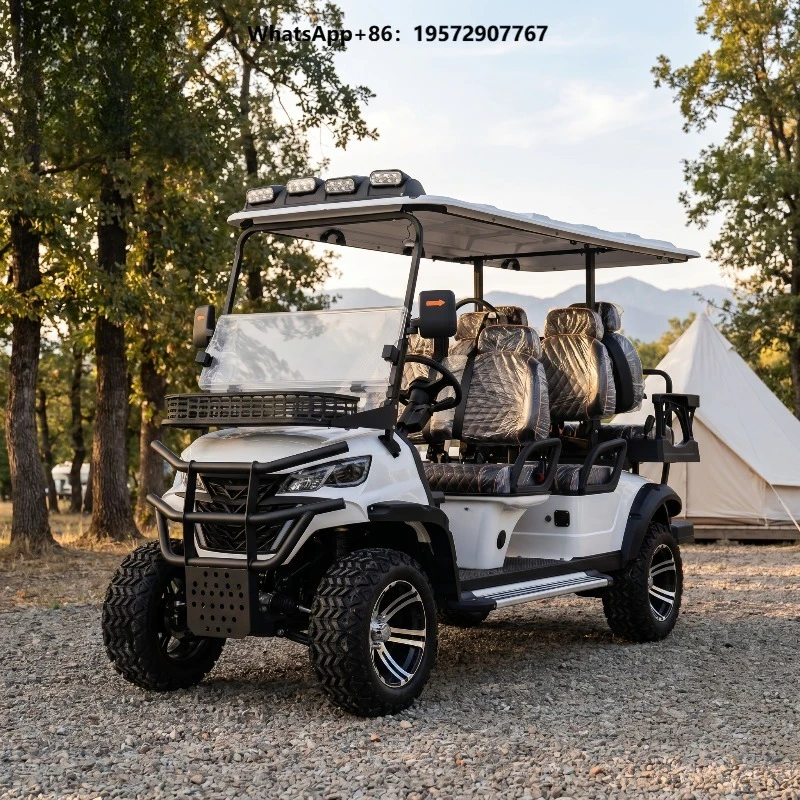 Smart 6 Seater Golf Cart 220V Lithium Battery Digital Speed Display Fast Charging Eco Friendly Club Use