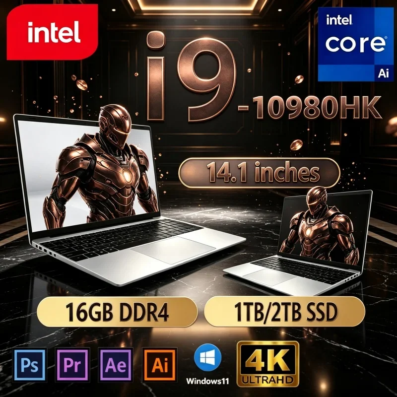 Hot Hot Bestseller 14.1 Inch Laptop Intel I9‑10980HK 16GB 32GB 2TB SSD Win11 Gaming Office Notebook