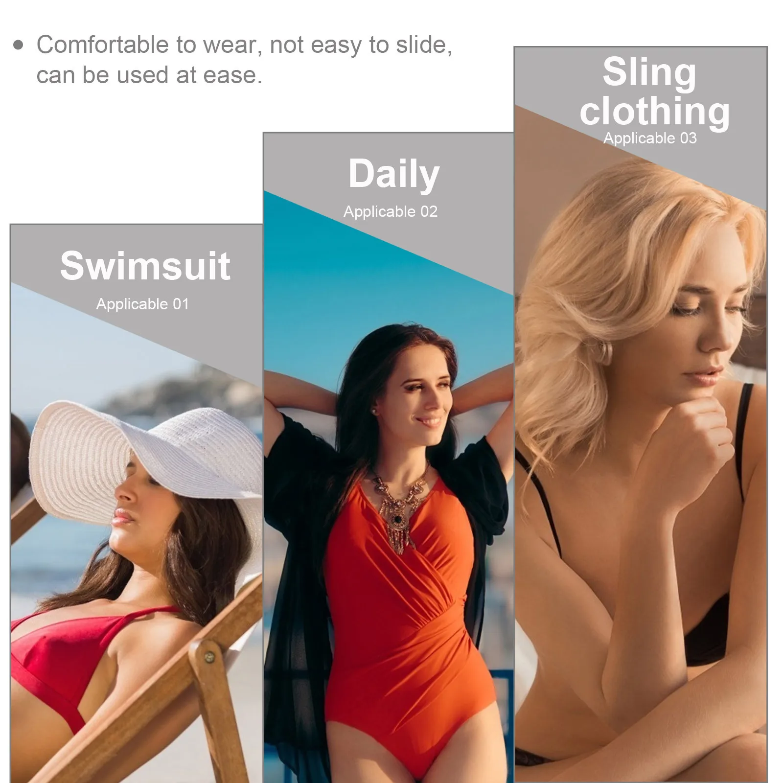 

9pcs Anti-slip Straps Black White Beige Detachable Straps Each Durable Polyester Detachable Underwear Accessories