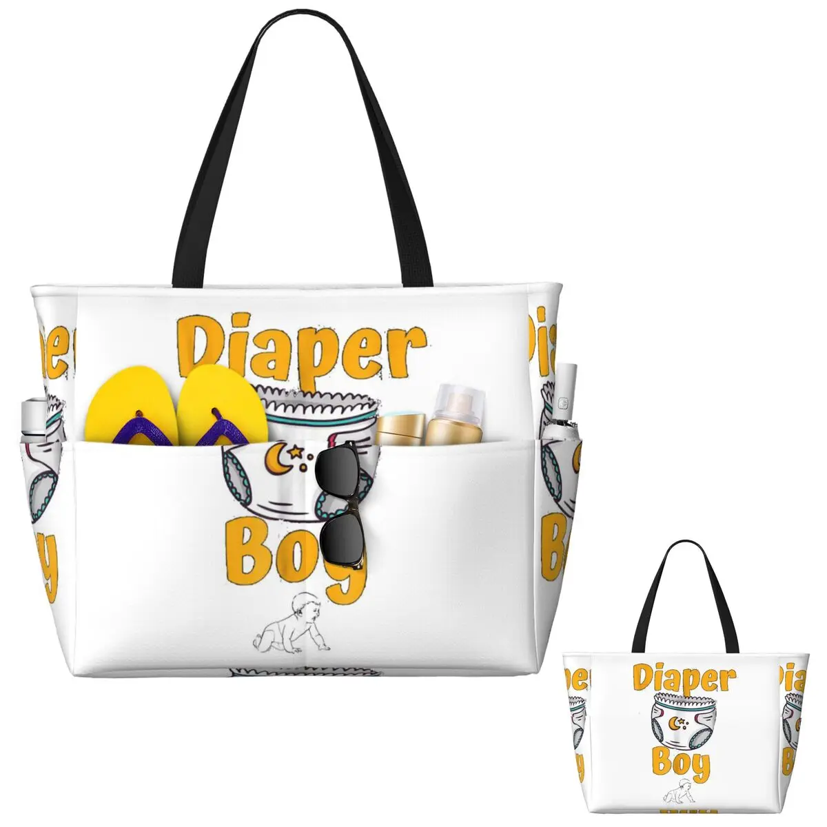 Diaper Boy Beach Tote Bag Sport Gym Yoga Duffle Large Tote Bag Women Travel Bag Fitness bag