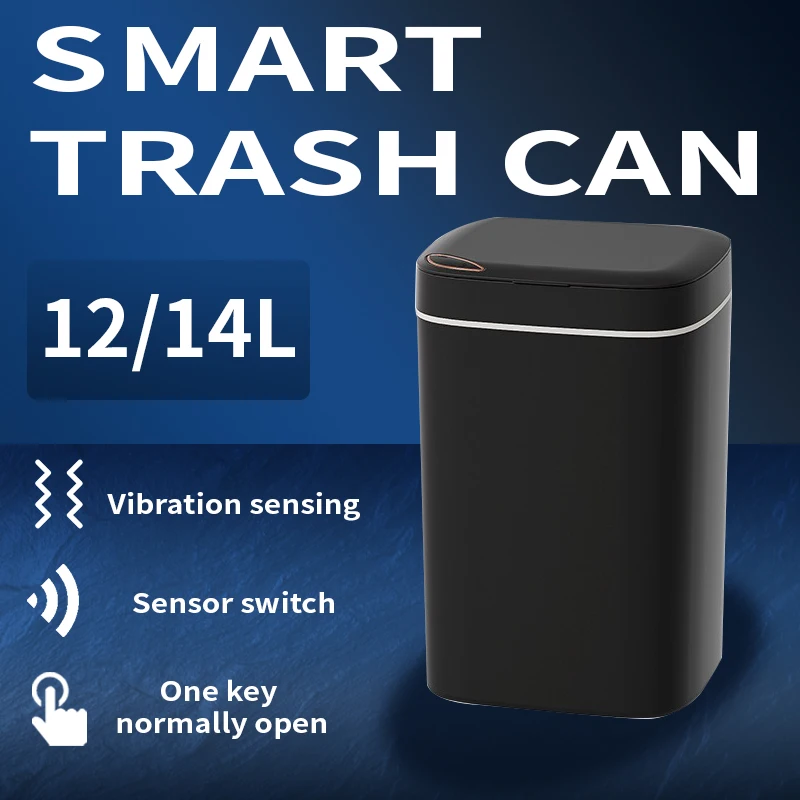 

Wastebasket Automatic Sensor Trash Can Fashionable Bathroom Toilet Smart Trash Can Kitchen Induction Garbage Bin Dustbin 12/14L